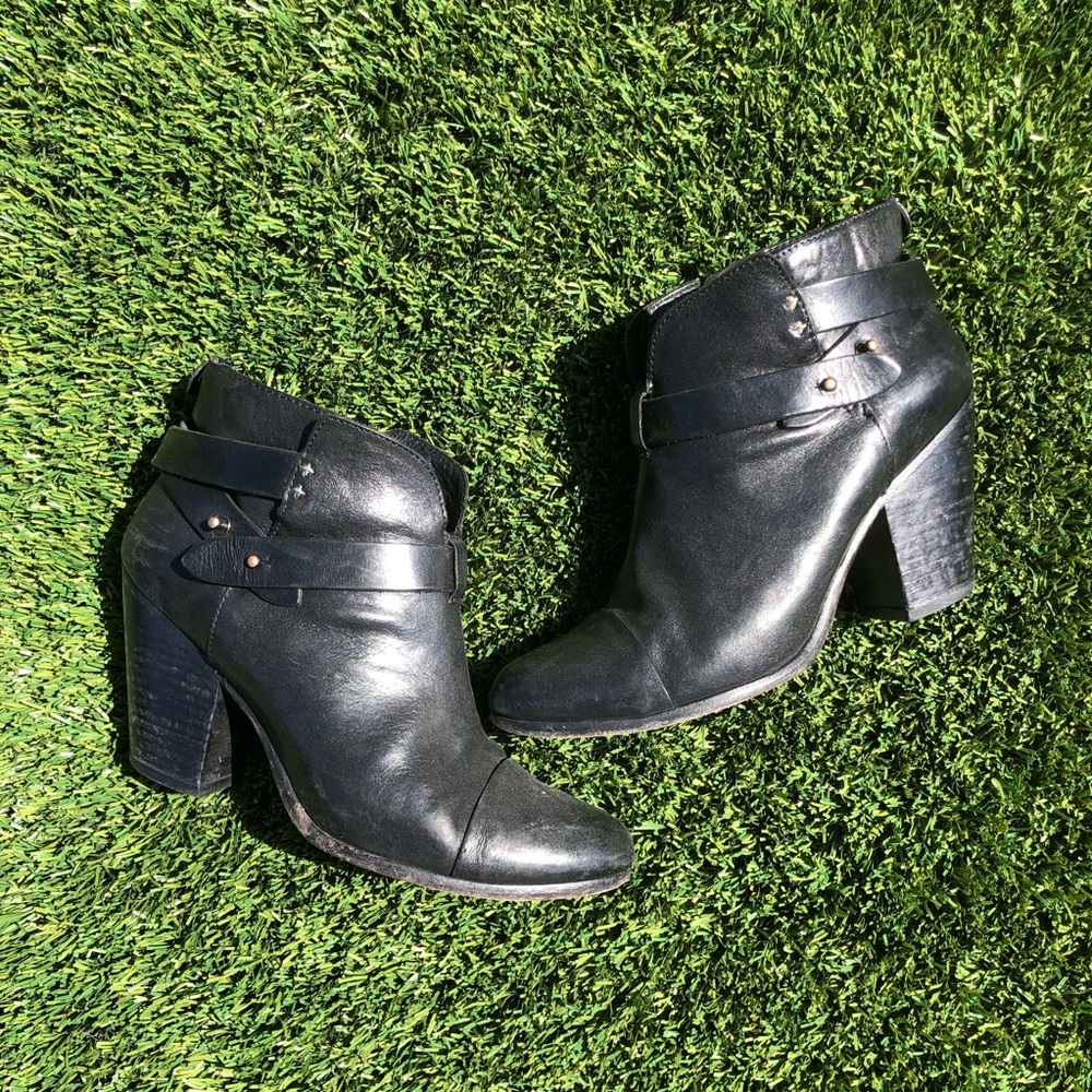 Rag & Bone Harrow Booties Black Leather 40 10 Boot